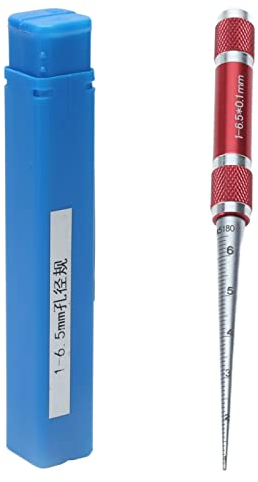 Calibrador de Apertura 1‑6,5mm Regla de Orificio Medidor Cónico Agujero Interior de Acero Inoxidable Calibre de Apertura Cónica Herramienta de Medición de Diámetro