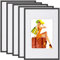 WOLTU Lot de 5 Cadre Photo 30x45 cm avec Passe Partout, Cadre et Plaque en Plastique pour Décoration Murale ou sur Table, à Poser Horizontalement ou Verticalement, Noir