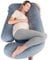 Cute Castle Pregnancy Pillows, Soft U-Shape Maternity Pillow with Removable Cover - Full Body Pillows for Adults Sleeping - Pregnancy Must Haves - Jumbo 57 Inch - Grey