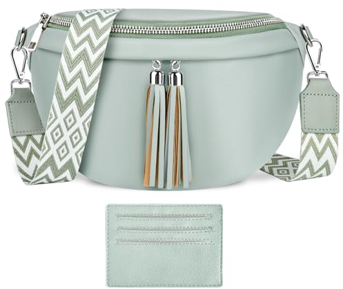 LUROON Sac Banane Femme Bandoulière Chic Cuir PU Sac Bandoulière Femme Petit Poches Multiples Sac a Main Femmes Bandoulieres Femmes Sacs à Bandoulière avec Courroie Réglable 3,8 cm de Largeur