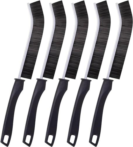 FUUNSOO Lot de 5 brosses de nettoyage pour crevasses à poils durs - Multifonctions - Pour usage domestique - Salle de bain - Cuisine - Carreaux - Fenêtre