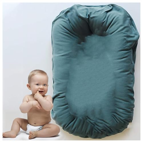 ZIROXI 0-12 Monate Tragbares Babybett, Atmungsaktive Baumwolle Babynest Tragbar Tragbar Babynestchen Set Nest,LightBlue