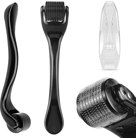 OioTuyi Bartroller 0,5mm, Derma-Roller Haar- und Bartpflege, Derma-Roller Haarwachstum, Microneedling Roller, Micro Needle Roller für Männer und Frauen, Dermaroller Bart und Kopfhaut