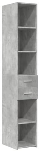 vidaXL Highboard, Sideboard mit Stauraum, Hochschrank Lagerschrank für Wohnzimmer, Beistellschrank Mehrzweckschrank, Betongrau Holzwerkstoff