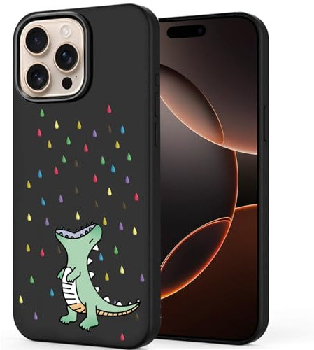 Unov Case Compatible with iPhone 16 Pro (2024) 5G Case with Design Soft TPU Shock Absorption Slim Embossed Pattern Protective (Rainbow Dinosaur)
