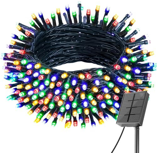 商品图片 Kelenpro 20M Solar Lichterkette Aussen, 200LED Solar Weihnachtsbeleuchtung Außen Wasserdicht, 8 Modi Solarlichterkette Weihnachtsdeko, Lichterkette Solar Deko für Garten Balkon Baum,1 Stück(Bunt)