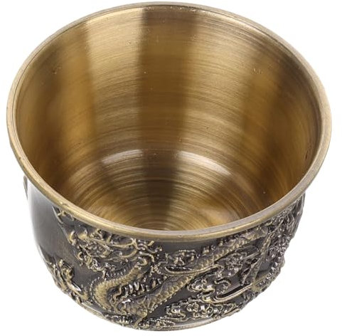PRETYZOOM Servizio Da Tè in Bronzo Con Drago e Tazza Da Tè Decorativa Tazze Da Tè Antiche Tazza Da Tè Kung Fu Tazza Di Tè Cinese Piccole Tazze Da Tè Antico Bicchiere D'acqua Brown