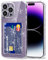 Svanove for iPhone 14 Pro Max Case Wallet Clear Glitter, Transparent Card Holder Case with Credit Card Slot, Bling Sparkle Cute Girly Thin Slim Soft Rubber Protective Shockproof Bumper for Women Girl