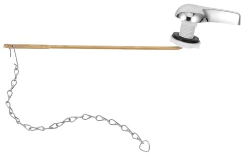 DOITOOL Toilet Flush Handle Replacement Kit Copper Rod Stainless Steel Chain Traditional Toilet Flusher Lever for Wc Cistern Repair