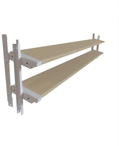PROJECT OF WOOD Aluminium-Jalousiesystem 103,5 x 19,2 cm Weiß Verstellbare Lamellen Vertikale und horizontale Installation Solide und stabile Struktur Kiefernbretter – 2 Griffe