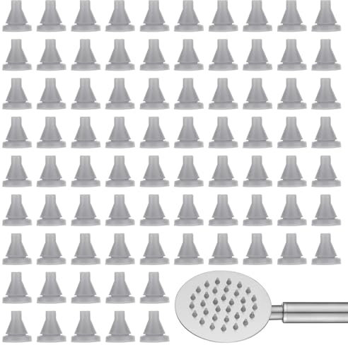 80 ugelli di ricambio per soffione in silicone, ugelli a pioggia, ugelli di ricambio in silicone per soffione doccia, irrigatore universale, diametro del foro 4 mm (grigio)