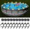 BORDEAG Lot de 10 lampes solaires de piscine, de clôture, éclairage de piscine, éclairage de bassin, lampes solaires étanches pour décoration de piscine