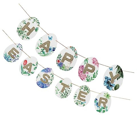 JOINPAYA 1 Set -Latte-Art Urlaub Weihnachts-Hüpfburgen Outdoor- Girlande Kranz Frühling easter decoration osterdekoration indoor fröhliches osterpapierbanner Dekoration hängen