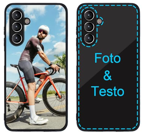 MXCUSTOM Cover Personalizzata per Samsung Galaxy A16 4G 5G | Custodia Personalizzate Antigraffio Vetro Temperato Antiurto Paraurti Morbido con Foto Immagine Testo Design Crea (P1)