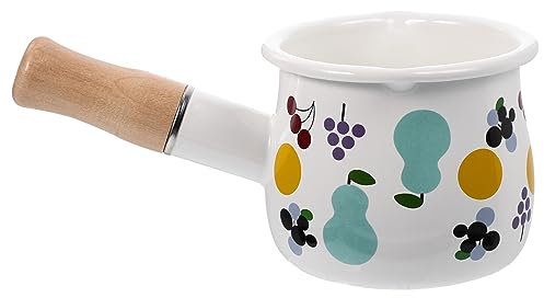 HOLIDYOYO Enamel Sauce Pan Milk Warmer Pot Small Non-Stick Milk Pan Enamel Pot for Kitchen Boy Girl Supply Random Style