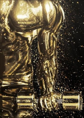 Bodybuilding Weibliche Goldene Statue Sport Poster Fitness Running Boxen Leinwand Malerei Wand Kunst Für Gym Wohnzimmer Wohnkultur 60x90cm ohne Rahmen