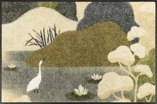 wash+dry Fußmatte, Zen Flow 50x75cm, innen und außen, waschbar, Beige