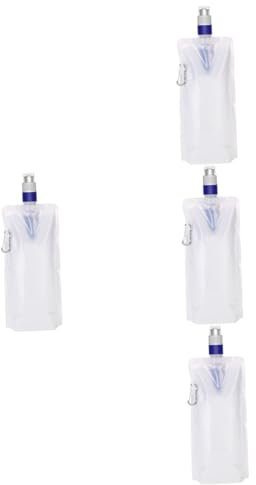 ifundom 4 Stück Outdoor Wasserfilter Tasche Tragbarer Wasserbehälter für Camping Wandern und Outdoor Aktivitäten mit Wiederverwendbarem Filter für Sicheres Trinkwasser Weiß