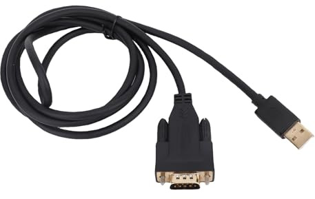 Fafeicy USB 2.0 auf RS232 DB9-Stecker, Serielles Kabel, Serieller Adapter, USB auf DB9-Kabel, 1,1 M, Plug-and-Play-kompatibel für Registrierkassen, Barcode-Drucker, CNC-Maschinen