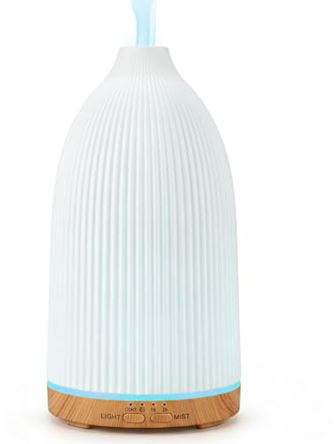 AESHORY 100ml Aroma Diffuser, Ultraschall Aromatherapie Diffuser Mini Luftbefeuchter für Ätherische Öle, 7 Farbigem LED Licht, 4 Timer, 2 Nebelmodi