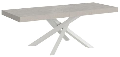 Itamoby Volantis Tisch, ausziehbar, 200/460 x 90 cm, weiße Füße, Kaschmir