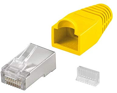 Goobay 68745 RJ45 Stecker, CAT 5e STP Geschirmt mit Knickschutztülle