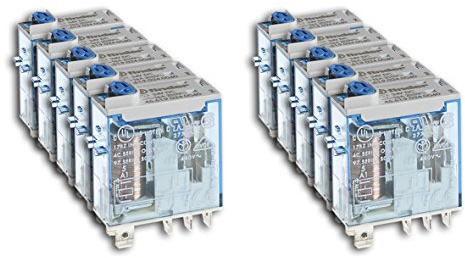 Finder 466190120074 Relais, steckbar, Schutzart RT I, 16 A, 12 VDC, mit Prüftaste, mechanischer Anzeige und doppelter LED-Anzeige, AgNi, Flachstecker
