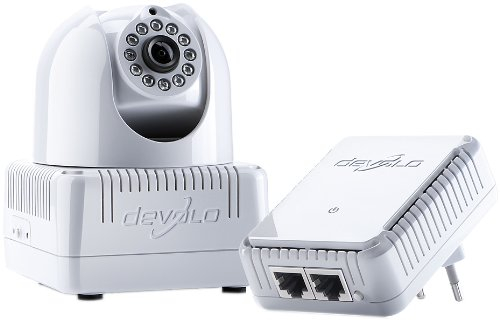Devolo dLAN LiveCam Starter Kit (Kamera im Stromnetz, inkl. dLAN 500 duo Adapter, Infrarot, Webcam, APP für Smartphone und Tablet, Smart Home, devolo Home Control, Powerline) weiß