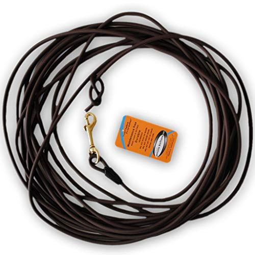 bio-leine 10m Schleppleine Hundeleine Leine aus runder Biothane mit Karabiner, Ø 6 mm, für kleine & große Hunde, schmutz- und wasserabweisend, Dunkelbraun