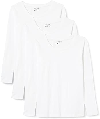 berydale Damen BD159 Langarmshirt, Weiß (3er Pack), 2XL