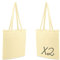 My Custom Style 10 Borse Shopper Cotone 145gr Beige 38x42cm, Manici Lunghi 70cm