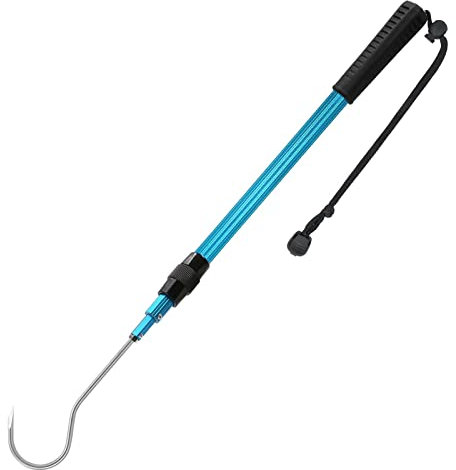 SANLIKE Extendable Fishing Gaff Hook for Saltwater,Telescopic Sea Fishing Offshore Tool,Soft EVA Handle Aluminium Alloy Spear Tackle