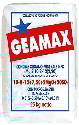 GEAMAX - Concime Organo Minerale NPK 25 kg - Unico concime con 4 Forme di azoto