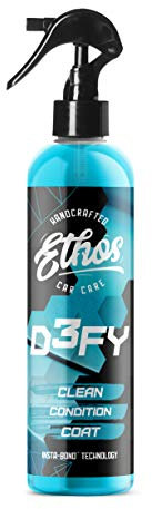 Ethos Defy - 3 in 1 Ceramic Coating - Waterless Car Wash Spray & Wax - Car Wax Rnseless Wash - Hydrophobic Top Coat - Polish & Polymer Paint Sealant Protection - with Insta-Bond Technology