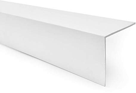 Quest PVC Winkelprofil Kunststoff Selbstklebend Kantenschutz Eckenschutz Eckleiste Winkelleiste, 30x30mm, 150cm, weiß