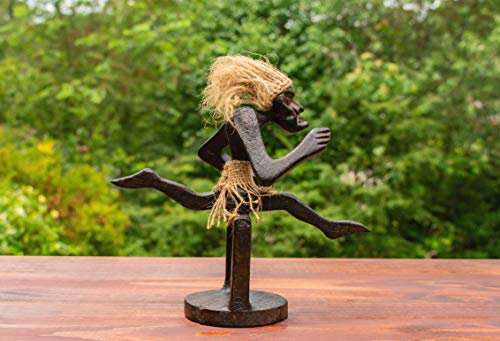 G6 Collection Handgefertigte hölzerne primitive Hürdler Tribal lustige Statue Skulptur Tiki Bar einzigartige Geschenk Home Decor Akzentfigur Dekoration Kunstwerk Hürde handgeschnitzt (Hürden)