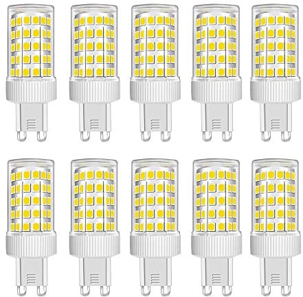 HUAMu G9 LED-Leuchtmittel, 10 W, entspricht 80 W Halogenlampe, 800 lm, kaltweiß 6000 K, 360° Abstrahlwinkel, AC 220–240 V, nicht dimmbar, energiesparend, 10 Stück