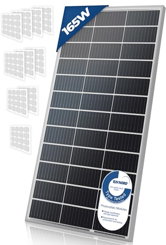 Solarpanel Monokristallin - 50 100 130 150 oder 165 W, 18 V für 12 V Batterien, Photovoltaik, Ladekabel, Setwahl - Solarzelle, Solaranlage für Wohnwagen, Camping, Balkon, Gartenhäuser