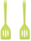 HOIRIX 2Pack Small Silicone Turner High Heat Resistant Slotted Spatula for Fish, Eggs, Pancakes and More (Color : Green, Size : 2Pack)