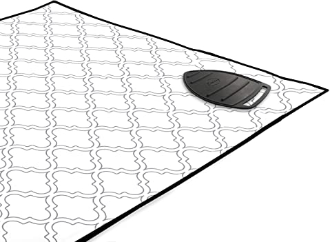 Encasa Homes Housse Table à Repasser avec Rembourrage en Feutre de 3 mm, Serrage par Cordon (Convient aux Planches Standard de Grandes de 125 x 39 cm), imprimé - White Tiles