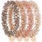 Olyee 4 Stück Kristall Scrunchies Haargummis mit Perlen für Damen, Frauen und Mädchen - Elastischer Pferdeschwanz Haarschmuck