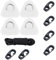 Kayak D-Ring Patches with Strong Elastic Bungee Shock Cord with Hooks Bungee Deck Rigging Kit for PVC Inflatable Boat Sup Kayak Canoe Deck Surfboard Raft Stand Up Paddle Board (White 4 Packs)