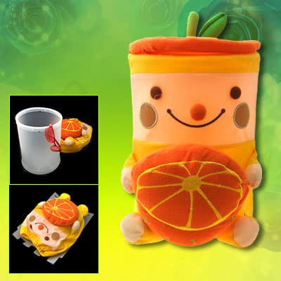 Ruilogod Portátil flexible encantadora naranja patrón peluche amarillo casa gadget de gadget