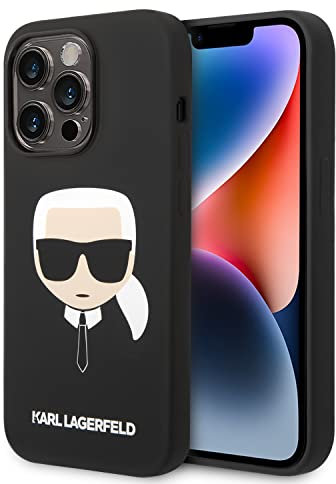 Karl Lagerfeld KLHMP14XSLKHBK Hülle für iPhone 14 Pro Max 6,7 hardcase Schwarz Silicone Karl`s Head