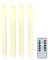 DbKW (4er Elfenbein) LED Stabkerzen in Echtflammen-Optik mit Fernbedienung und 2/4/6/8 Stunden Timer aus Echtwachs. Neustes Modell! Flackereffekt und Standlicht. Tafelkerzen Kerzen…