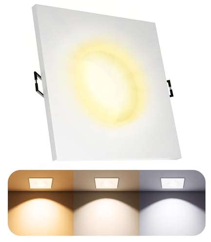 SSC-LUXon BEDA Einbauleuchte LED flach IP65 mit LED Modul tauschbar 4W drei einstellbaren Lichtfarben 3CCT - Bad Einbaulampe weiß 230V für Dusche Bad