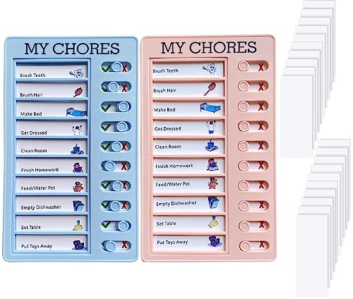 Memo Checklist Boards, Chart Memo Board, Checkliste Tafel, Aufgabenplanung Liste, Checklist Boards, Zeitplan Planer, Für Zuhause, Reisen, Pink + Blau, mit 20 Blankokarten, Farbe, mit Worten