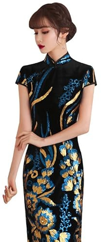 Long Cheongsam Young Girl 2023 Nuovo Stile Cinese Migliorato Retro Qipao Abiti da Sposa Eleganti for Le Donne