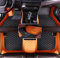 Nsgdda Nach Maß Auto Fußmatten Auto Matte Anpassbare 98% Auto Modell PU Leder voller bedeckter Schutz Advanced Performance Liners (Orange+Schwarz Beige)