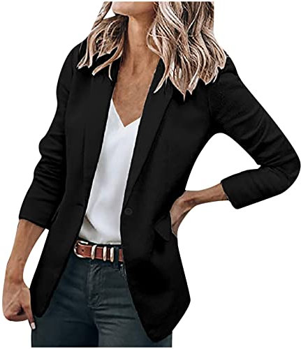 Allence Femme ÉLéGant Blazer - Pockets Boutons Slim Fit Veste De Costume Femme Veste Chic Femme Blazer LéGer Bureau Blazer Pour Un Usage Quotidien Style Chic Vintage Veste Blazer Femme